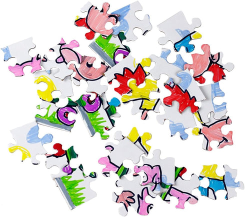 Hygloss Puzzles DIY Party Invite - Blank Puzzle for Decorating - Art Activity - Use as Party Favors - White, Sturdy – 5.5 x 8 Inches, 28 Pieces - ...