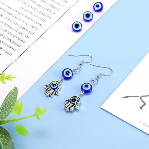 Hicarer 1050 Pieces 15 Style Evil Eye Beads 6mm Evil Eye Charms Beads Jewelry Turkish Spacer Flat Round Charms Spacer for DIY Bracelet Earring Nec...