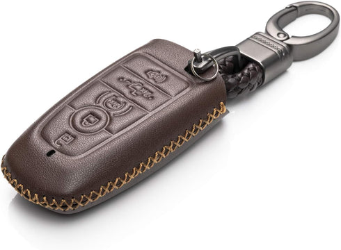 Vitodeco Leather Smart Key Fob Case Compatible with Ford Escape 2025, Bronco 2025, Explorer 2025, Edge 2025, Expedition 2025, F-150, Mustang 2025,...