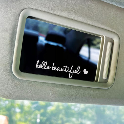 3pcs Hello Beautiful Rearview Mirror Decal Vinyl Car Decals for Women Vanity Mirror Stickers Girl...