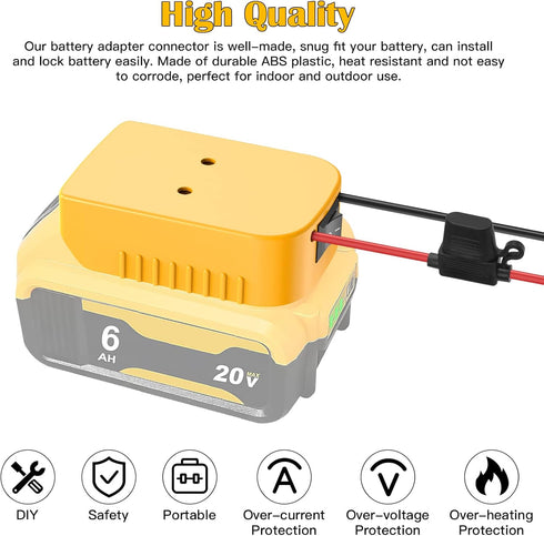 Power Wheels Adapter for Dewalt 20V Battery Adapter Power Wheels Battery Conversion Kit with Switch, Fuse & Wire Terminals, 12AWG Wire, Power Conn...