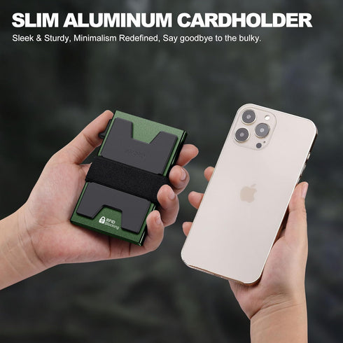 Slim Aluminum Card Holder Wallet - RFID Blocking Pop up Minimalist Wallet for Men | Front Pocket Smart Wallet Metal Card Case | Presents for Him (...