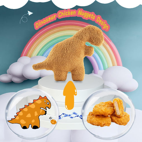 Dino Nugget Pillow Large- 18.7" Dinosaur Stuffed Animal Gifts,Chicken Nugget Plush Room Decor Birthday Gift for Boys and Girls with Comfortable Hu...