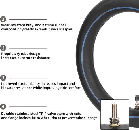 2.50-10 2.75-10 Inner Tube with Straight Valve Stem Compatible with CRF50 XR50 DRZ70 JR50 DRZ70 PW50 Razor MX650 MX500 Mini Pit Dirt Bikes...