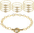 Prasacco 12 Pcs Bracelet Chains for Jewelry Making, Chain Bracelet for Women, Link Chain Bracelets with OT Toggle Clasp, Charm Bracelets for Jewel...