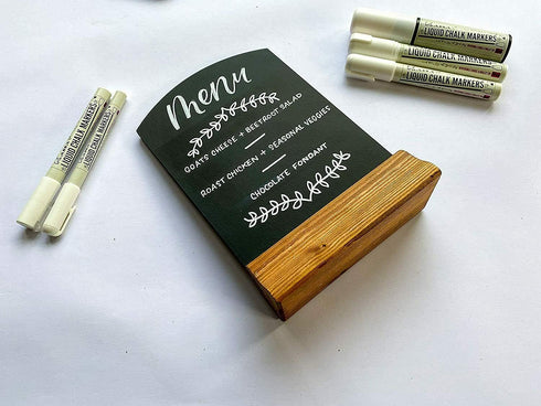 Kassa 5-Pack White Chalk Markers | Includes 1mm, 3mm, 6mm, 10mm & 15mm Tips | Works on Chalkboards, Windows & Glass | Erasable, Dust-Free & Washab...