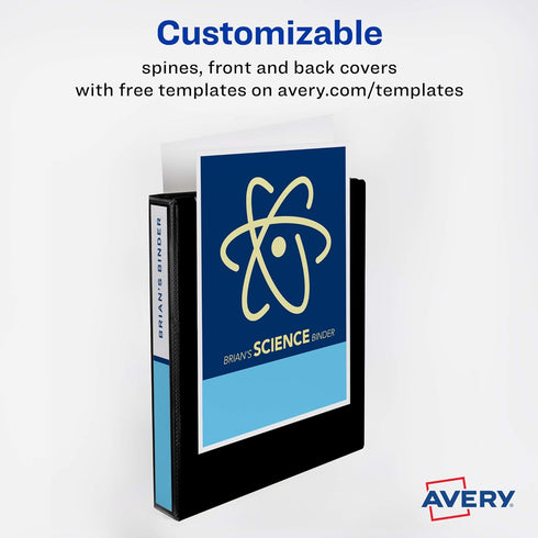 Avery Heavy-Duty 3 Ring Binder, 1 Inch Slant Rings, Orchid View Binder (79272)...