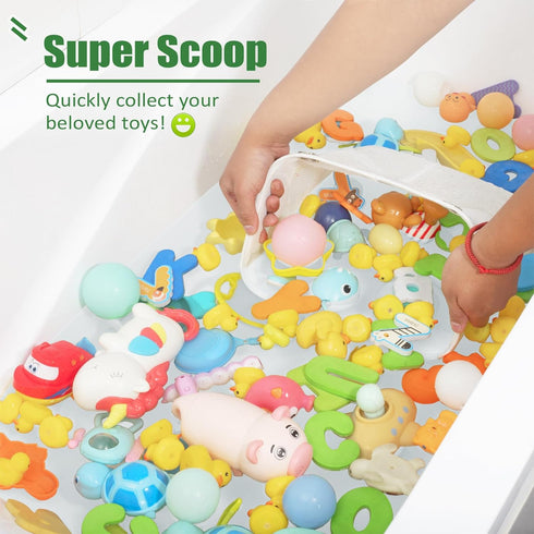 Quick Scoop Baby Mesh Bath Toy Storage, 2X Capacity & Large Opening Bath Toy Organizer Baby Bath Gift Bathtub Toy Holder, Toy Storage for Toddlers...