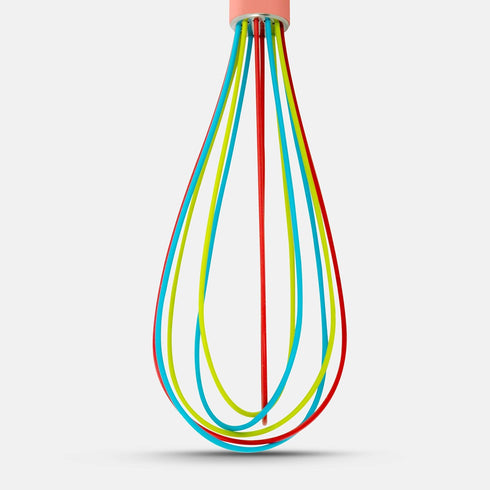 ExcelSteel - 230 ExcelSteel Perfect Durable Gift for Mixing Easy to Clean Up Silicone Tri-Color Whisk, 8", Rose Gold...