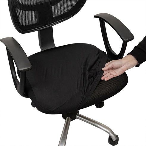 Computer Office Chair Seat Cover - Protective & Stretchable Universal Chair Covers Stretch Rotating Chair Slipcover (Black)...