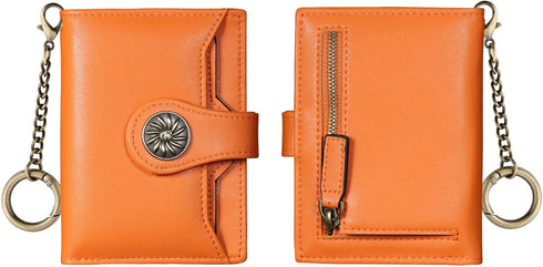 Travelambo Rfid Wallet Women Leather Bifold Compact Small Wallet for Women (Orange)...