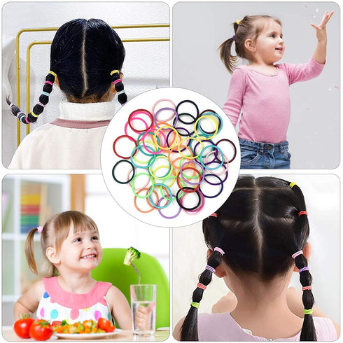 200PCS Elastic Hair Ties, No Crease Hair Small Ponytail Holders for Kids Girls Baby Toddler, Multicolor, Hair Accessories...