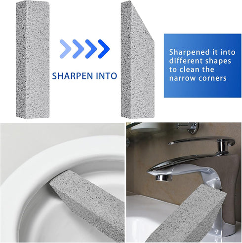 10 Pack Pumice Stone for Toilet Cleaning Bowl Stick,Powerfully Cleans Hard Water Rings,Calcium Buildup & Stains,Suitable for Cleaning Toilet, Bath...