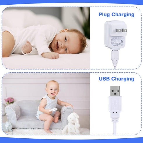 Charger for Infant Optics DXR-8, 5.9 V Power Cord Adapter Compatible with Infant Optics DXR-8 Baby Camera Monitor Unit Replacement, white...