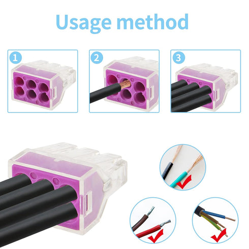 20pcs Push-in Wire Connecters 6 Port, Wire Quick Connection Terminal, 18-12 AWG / 0.75-2.5mm²...