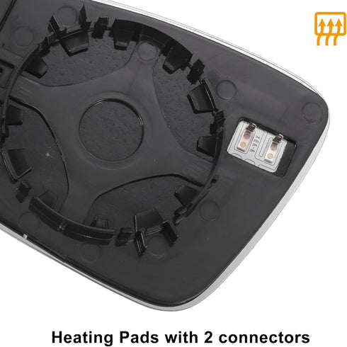 X AUTOHAUX Pair Car Rearview Left Right Side Mirror Glass Replacement W/Backing Plate Heated White Glass for Volkswagen Beetle 2012-2019 for Volks...