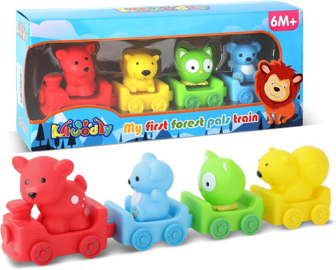 Toddler Toys Age 1-3, Baby’s First Animal Train Toy, Sensory & Soft Stacking Toys, Bright Colors - Preschool Learning Activities for Kids...