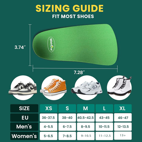 Arch Support Insoles for Women Men - Welnove 3/4 Length Orthotic Shoe Inserts for Plantar Fasciitis Flat Feet Over-Pronation Heel Pain Relief Heel...