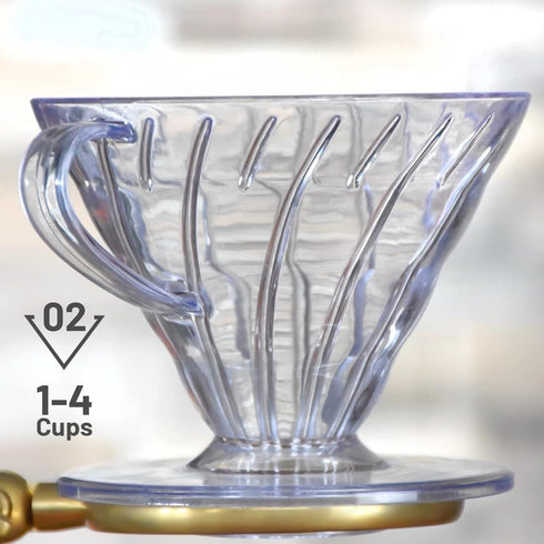 V 02 60° Cone Plastic Coffee Dripper, 1-4 Cups, Pour Over Coffee Maker, Reusable Coffee Filter Cup, Slow Brewing Accessories for Home, Cafe, Resta...