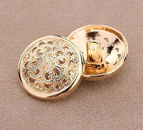 10PCS Clothes Button - Retro Hollow Sewing Button Shank Round Shaped Metal Button Set for Men Women Blazer, Coat, Uniform, Shirt, Suit and Jacket ...