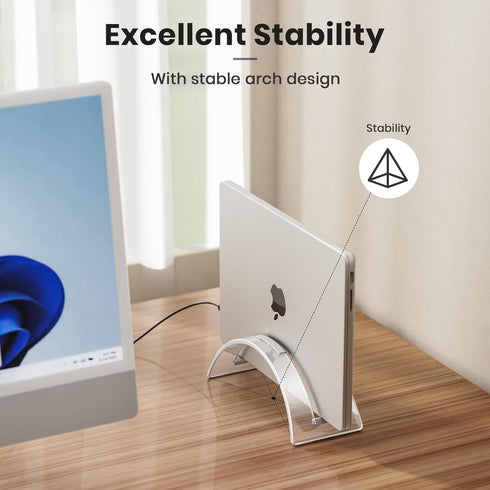 Acrylic Vertical Laptop Stand for Desk,Acrylic Invisible Desktop Notebook Dock,Vertical Laptop Holder Space-Saving Organizer for All MacBook, Surf...