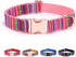 Multi-Colored Stripe Dog Collar, Soft Adjustable Dog Collars with Metal Buckle for Small Medium Large Dogs, Perfect Pet Collar Gift (Large, Blue)...
