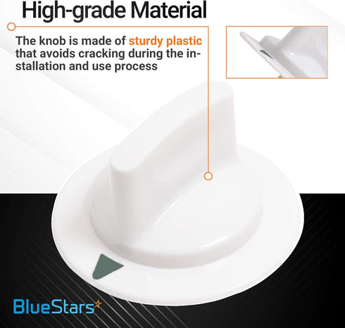 WE1M652 Dryer Timer Control Knob with UPGRADED Metal Ring Replacement Part by BlueStars - Exact Fit for Hotpoint & GE Dryers - Replaces 1264289 AP3995164 PS1482196 AH1482196