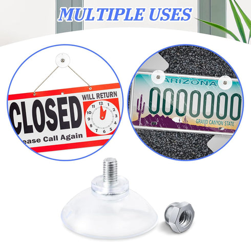 20 Pcs Suction Cups for Glass Window Screw Suction Pads 1.73"/44mm PVC Clear Sucker Pads with Cap Nut M6 Thread for Home Organization Bathroom Win...