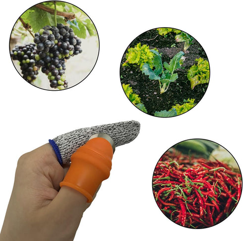 zhuohai Garden Silicone Thumb Knife, Finger Knife, Harvesting Plant Knife,Plants Picking Trim Tools and Also be Your Good Help in Kitchen (L)...