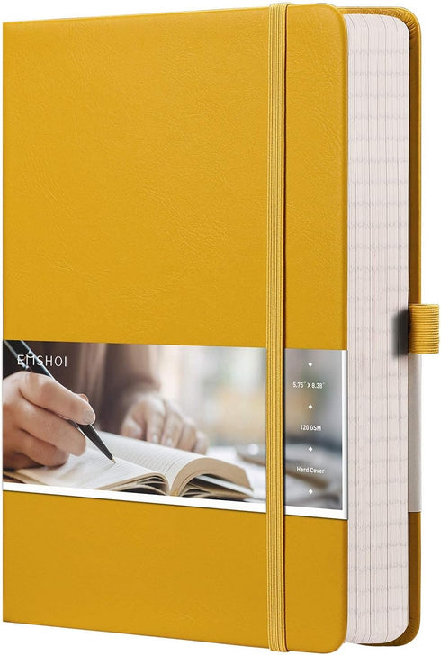 EMSHOI Graph Paper Notebook - 256 Pages A5 Graph Notebook/Journal, Square Grid Notebooks for Work, 120gsm Thick Paper, Executive Hardcover Leather...