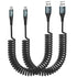 2 Pack 6FT USB C Charger Cable 60W Fast Charging, Coiled USB A to USB C Cable for Car Compatible with iPhone 15 Series, Samsung Galaxy S24 / S23 /...