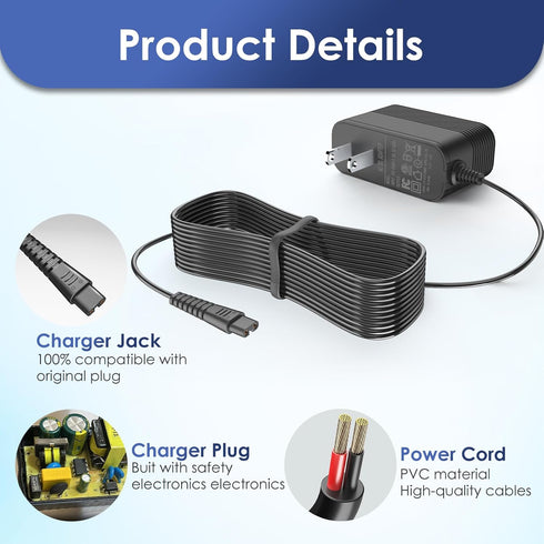 Charger for Voweek Electric Spin Scrubber Compatible with Voweek VWS211/SP02/ LABIGO LA1 Electric Spin Scrubber Power Cord Charger...