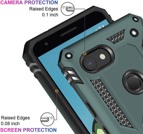 LUMARKE Google Pixel 3A Case with Screen Protector,Pass 16ft. Drop Tested Military Grade Cover with Magnetic Ring Kickstand Car Mount Holder,Prote...