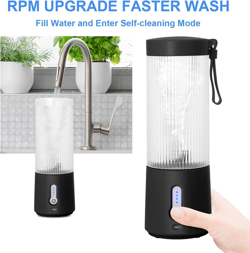 Portable Personal Blender, 15.2Oz USB Rechargeable Portable Blender with 6 Blades, BPA-Free Portable Blender for Shakes and Smoothies, Travel Blen...