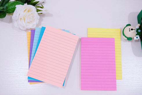 (8 Pack) Lined Sticky Notes, 8 Colors Self Pad Its 4X6 in, Bright Post Stickies Colorful Big Square Sticky Notes for Office, Home, School, Meeting...