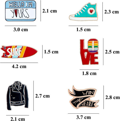 Hicarer 24 Pieces Cute Lapel Pin Set Cartoon Brooch Pin Badges Brooch Pins Clothing Bags Jackets Accessory for Valentine's Day...