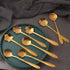 8PCS Cutlery Set Vintage Small Soup Spoon Bar tools Stainless Steel Mixing Spoon Gold Teaspoon...