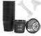 ORIMERC 25 Pack 3 inch Net Cup Pot with 25 feet Hydroponic Self Watering Wick & 25 Pcs Plant Label Aquaponics Mason Jar Insert Orchid Rimmed Nette...