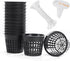 ORIMERC 25 Pack 3 inch Net Cup Pot with 25 feet Hydroponic Self Watering Wick & 25 Pcs Plant Label Aquaponics Mason Jar Insert Orchid Rimmed Nette...
