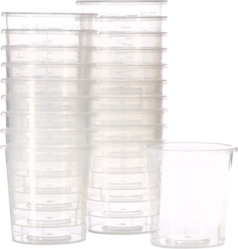 NSI 20 2oz Graduated Cups and 20 Wood Stir Sticks for Mixing Small Batches of Paint, Stain, Epoxy, Resin...