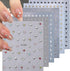 6 Sheets Star Nail Stickers 3D Star Nail Supplies Self Adhesive Black and White Star Nail Art Stickers Star Nail Design Laser Gold Flash Star Nail...