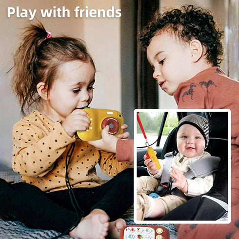 Baby Cell Phone Toy for Boys Girls 6 12 18 Months, Musical Soothing Piano Song Learning, Early Educational Camera Sound Activities Pretend Play, M...