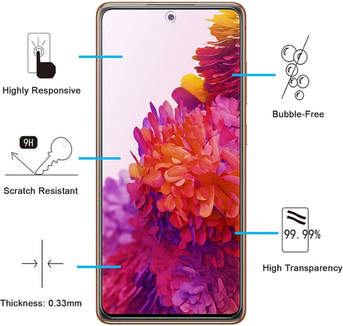 NEW'C 3 Pack Designed for Samsung Galaxy S20 FE / S20 FE 5G Screen Protector Tempered Glass, Case Friendly Anti Scratch Bubble Free Ultra Resistan...