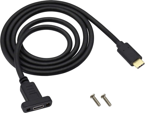 USB 3.1 Type C Panel Mount Extension Adapter Cable Gen 2 USB Type C 3.1 Female Panel Mount to Male Cable,Supports Charging,Data,Audio,Video Cable ...