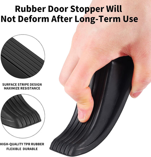 Door Stoppers, 2 Pack Premium Rubber Door Stoppers for Bottom of Door Security Rubber, Door Stopper Wedge for Carpet Heavy Duty Door...