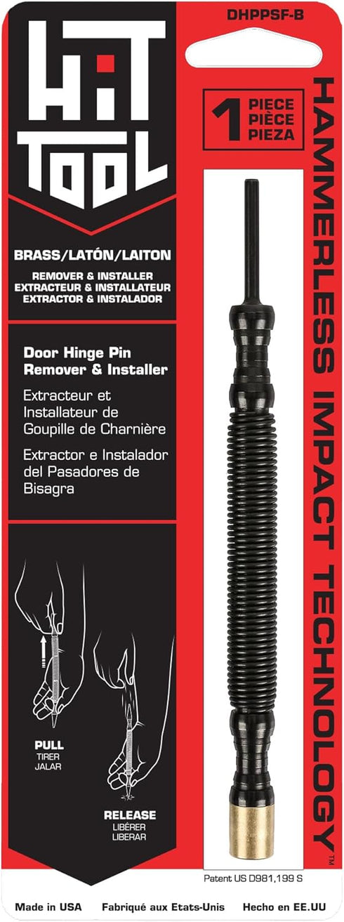 Door Hinge Pin Removal Tool – Spring Driven Door Hinge Pin Remover and Soft Face Brass Hammer Punch Set...