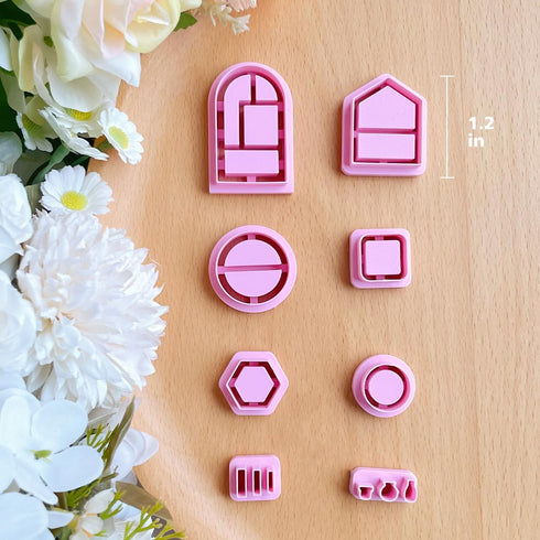 Keoker Back to School Clay Cutters, Polymer Clay Earrings Cutters for Jewelry Making, Bookshelf Polymer Clay Cutters, Teacher Clay Cutters for Ear...