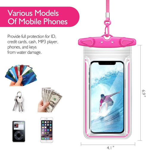 Universal Waterproof Phone Pouch, 4 Pack Waterproof Phone Case with Lanyard Protector for iPhone 16 15 14 13 12 Pro Max XS Plus Samsung Galaxy Not...