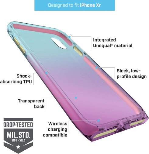 BodyGuardz - Harmony Case for Apple iPhone Xr (Blue/Violet), Extreme Impact and Scratch Protection for iPhone Xr (Unicorn)...
