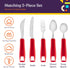 Special Supplies Adaptive Utensils 5-Piece Set Non-Weighted, Non-Slip Handles for Hand Tremors, Arthritis, Parkinson’s or Elderly Use - Stainless ...